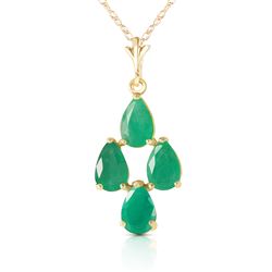 ALARRI 1.5 Carat 14K Solid Gold Love Portrait Emerald Necklace