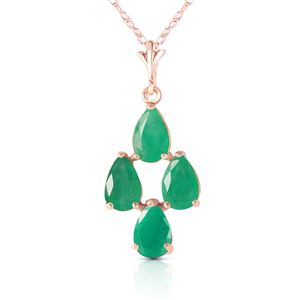 ALARRI 1.5 CTW 14K Solid Rose Gold Pyramid Emerald Necklace