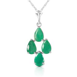 ALARRI 1.5 CTW 14K Solid White Gold Magnanimity Emerald Necklace