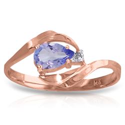 ALARRI 0.51 Carat 14K Solid Rose Gold Waves Tanzanite Diamond Ring