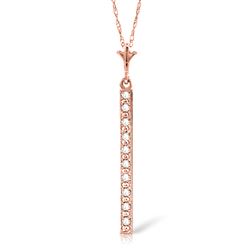 ALARRI 14K Solid Rose Gold Necklace Bar w/ Natural Diamonds