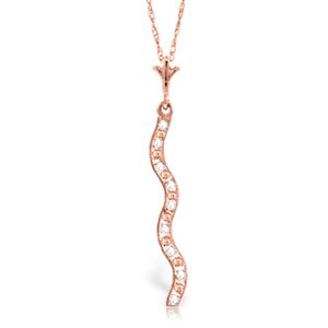 ALARRI 14K Solid Rose Gold Necklace Bar w/ Natural Diamonds