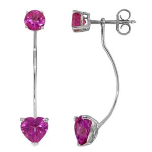 ALARRI 4.55 Carat 14K Solid White Gold Pillar Of Confidence Pink Topaz Earrings