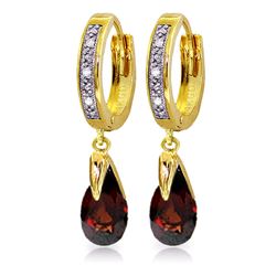 ALARRI 2.53 Carat 14K Solid Gold Marseille Garnet Diamond Earrings