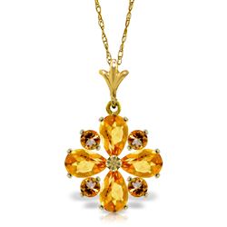 ALARRI 2.43 Carat 14K Solid Gold Ray Of Life Citrine Necklace