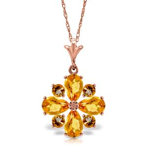 ALARRI 2.43 CTW 14K Solid Rose Gold Autumn Citrine Necklace