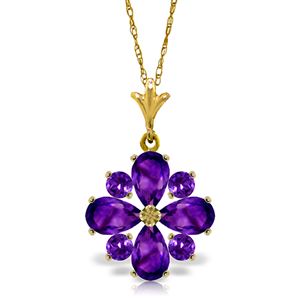 ALARRI 2.43 Carat 14K Solid Gold Testimony Of Love Amethyst Necklace