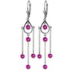 ALARRI 3 Carat 14K Solid White Gold Proof Of Love Pink Topaz Earrings