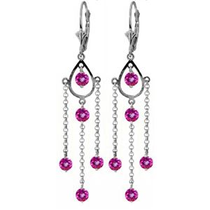 ALARRI 3 Carat 14K Solid White Gold Proof Of Love Pink Topaz Earrings