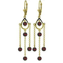 ALARRI 3 CTW 14K Solid Gold Gilded Age Garnet Earrings