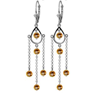 ALARRI 3 Carat 14K Solid White Gold Walking In The Sand Citrine Earrings