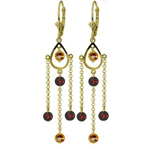 ALARRI 3 Carat 14K Solid Gold Gilded Age Citrine Garnet Earrings