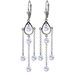 ALARRI 3 Carat 14K Solid White Gold Chandelier Earrings Natural Aquamarine