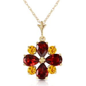 ALARRI 2.43 Carat 14K Solid Gold Irrestible Garnet Citrine Necklace