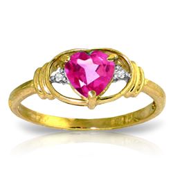 ALARRI 0.96 Carat 14K Solid Gold Breathgiving Pink Topaz Diamond Ring