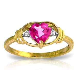 ALARRI 0.96 Carat 14K Solid Gold Breathgiving Pink Topaz Diamond Ring