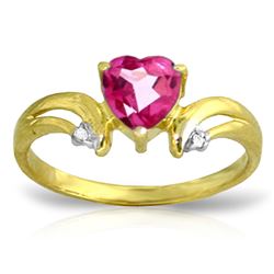 ALARRI 0.96 Carat 14K Solid Gold Live, Breathe Pink Topaz Diamond Ring