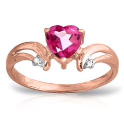 ALARRI 0.96 Carat 14K Solid Rose Heart Pink Topaz Diamond Ring