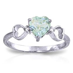 ALARRI 0.96 CTW 14K Solid White Gold Precious Illusions Aquamarine Diamond Ring