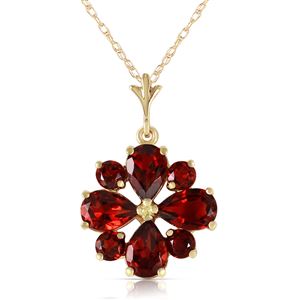 ALARRI 2.43 Carat 14K Solid Gold Balladeer Garnet Necklace