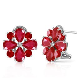 ALARRI 4.85 CTW 14K Solid White Gold French Clips Earrings Natural Ruby