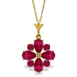 ALARRI 2.23 Carat 14K Solid Gold Rose In His Heart Ruby Necklace