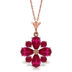 ALARRI 2.23 CTW 14K Solid Rose Gold Winter Ruby Necklace
