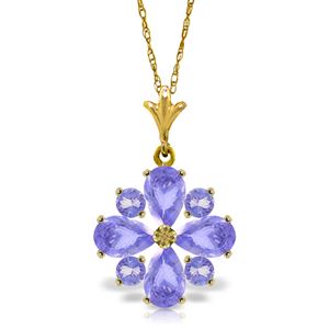 ALARRI 2.43 CTW 14K Solid Gold Snow Flake Sail Tanzanite Necklace