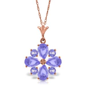 ALARRI 2.43 CTW 14K Solid Rose Gold Spring Tanzanite Necklace