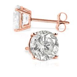 ALARRI 4.5 Carat 14K Solid Rose Gold Cubic Zirconia Stud Earrings