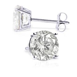 ALARRI 4.5 Carat 14K Solid White Gold Cubic Zirconia Stud Earrings