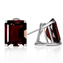 ALARRI 14 Carat 14K Solid White Gold Butterfly Dreams Garnet Earrings