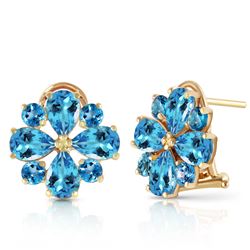 ALARRI 4.85 Carat 14K Solid Gold Fiore Blue Topaz Earrings