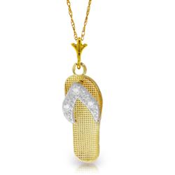 ALARRI 0.02 Carat 14K Solid Gold Shoes Necklace Natural Diamond