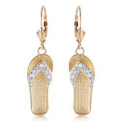 ALARRI 0.04 Carat 14K Solid Gold Shoes Leverback Earrings Diamond