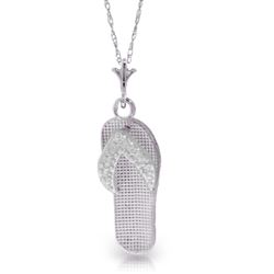 ALARRI 14K Solid White Gold Shoes Necklace