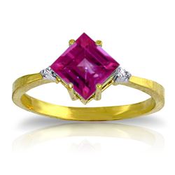 ALARRI 1.77 Carat 14K Solid Gold Take A Chance Pink Topaz Diamond Ring