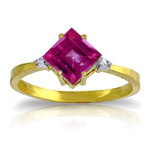 ALARRI 1.77 Carat 14K Solid Gold Take A Chance Pink Topaz Diamond Ring