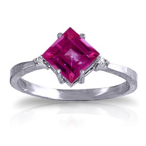 ALARRI 1.77 Carat 14K Solid White Gold Morning Song Pink Topaz Diamond Ring