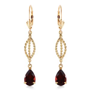 ALARRI 3 CTW 14K Solid Gold Fleur De Lis Garnet Earrings