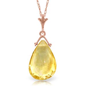 ALARRI 14K Solid Rose Gold Necklace w/ Briolette Citrine