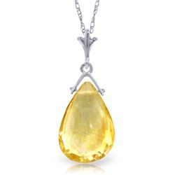 ALARRI 5.1 CTW 14K Solid White Gold Fastened Doors Citrine Necklace