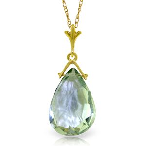 ALARRI 5.1 Carat 14K Solid Gold Necklace Briolette Green Amethyst