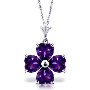 ALARRI 3.8 Carat 14K Solid White Gold As I Perceive Amethyst Necklace