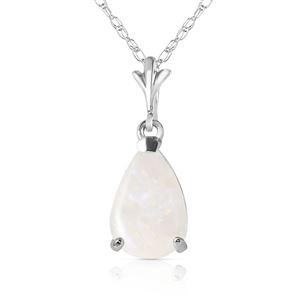 ALARRI 0.77 Carat 14K Solid White Gold Necklace Natural Opal