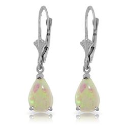 ALARRI 1.55 Carat 14K Solid White Gold Cream Of The Crop Opal Earrings