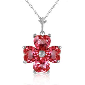 ALARRI 3.8 CTW 14K Solid White Gold Induced Response Pink Topaz Necklace