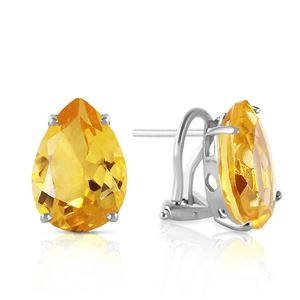 ALARRI 10 Carat 14K Solid White Gold No Commas Citrine Earrings