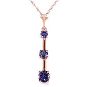 ALARRI 1.25 Carat 14K Solid Rose Gold Generosity Tanzanite Necklace