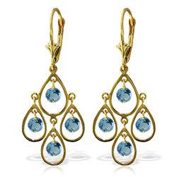 ALARRI 2.4 Carat 14K Solid Gold Pleasure Blue Topaz Earrings